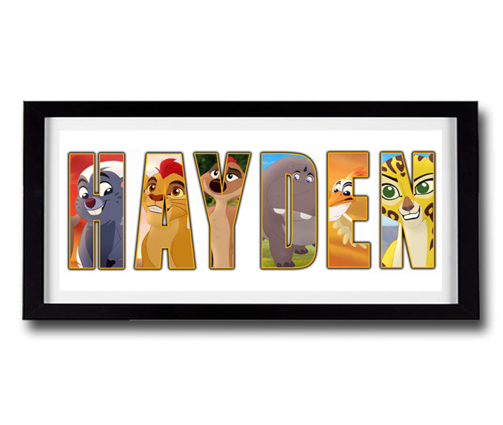 LION GUARD Personalised Name Print - Fully Framed - Disney