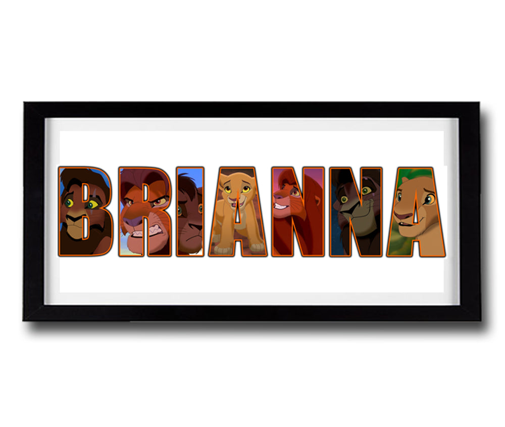 LION KING 2 Personalised Name Print - Fully Framed - Disney