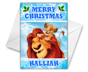 LION KING Personalised Christmas Card - Disney