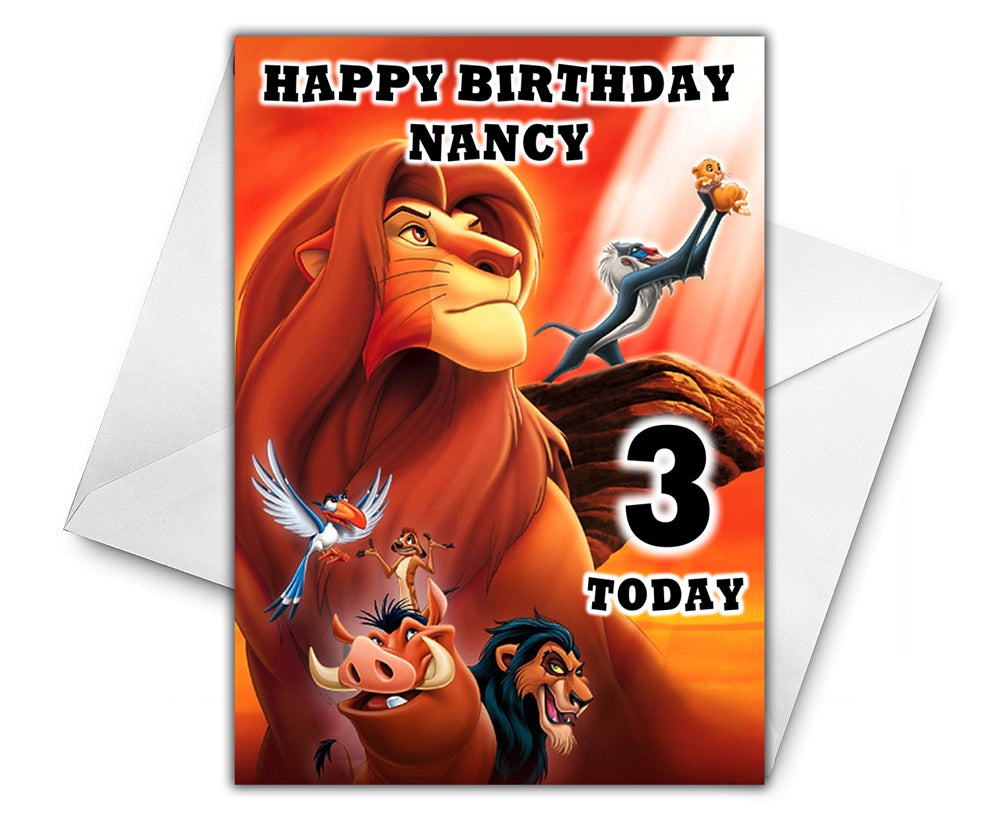 LION KING Personalised Birthday Card - Disney - D1