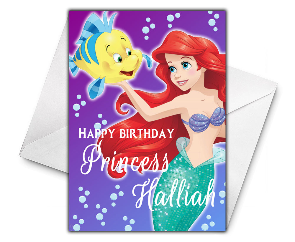 LITTLE MERMAID Personalised Birthday Card - Disney