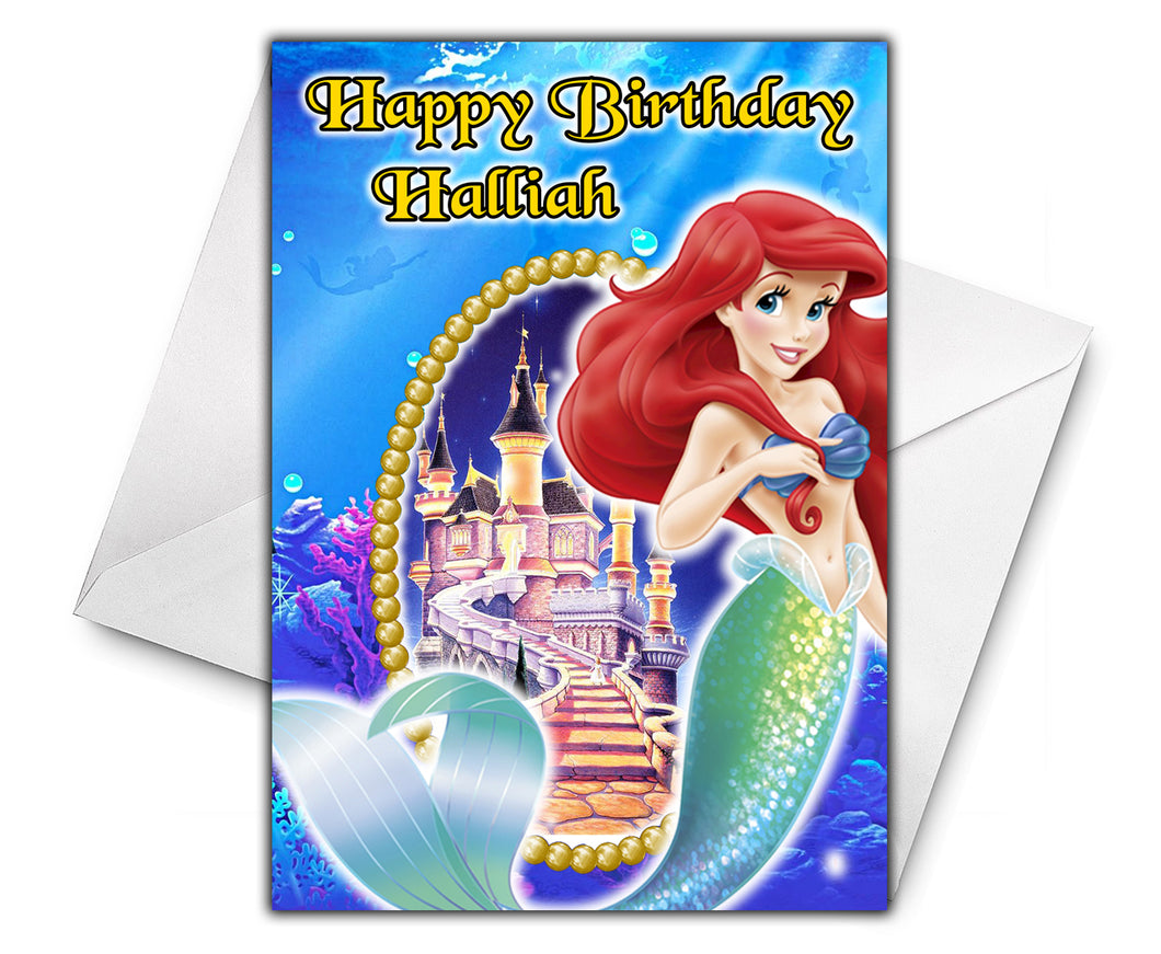 LITTLE MERMAID Personalised Birthday Card - Disney - D2