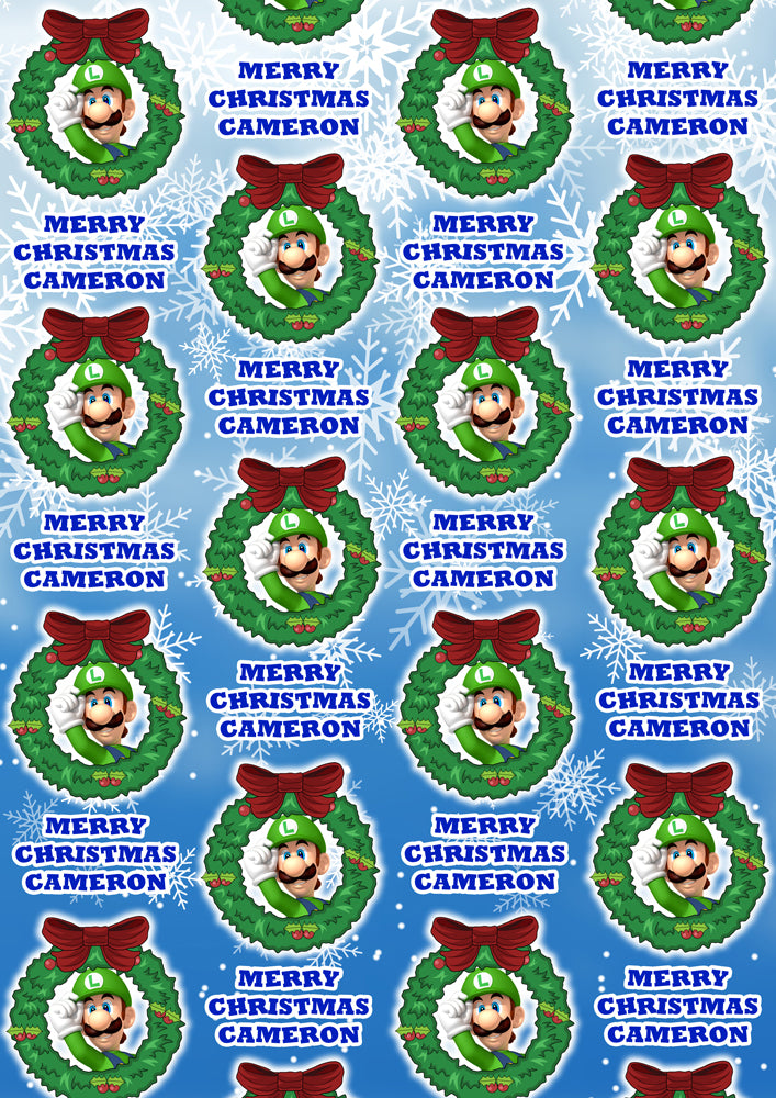 LUIGI Personalised Christmas Wrapping Paper