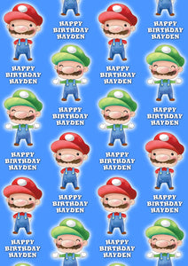 MARIO AND LUIGI Personalised Wrapping Paper