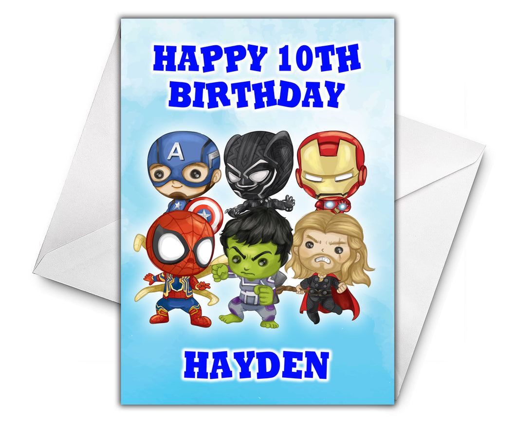 MARVEL SUPER HEROES Personalised Birthday Card - Marvel Comics