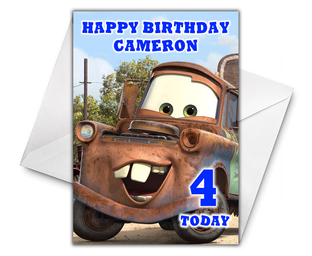 MATER CARS Personalised Birthday Card - Disney
