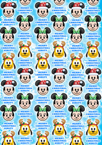 MICKEY MOUSE Personalised Christmas Wrapping Paper D4 - Disney