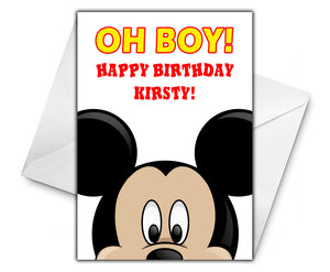 MICKEY MOUSE Personalised Birthday Card - Disney -  D2