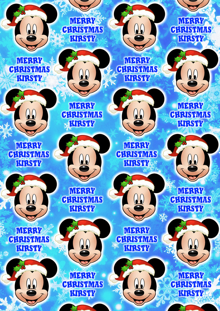 MICKEY MOUSE Personalised Christmas Wrapping Paper D1 - Disney