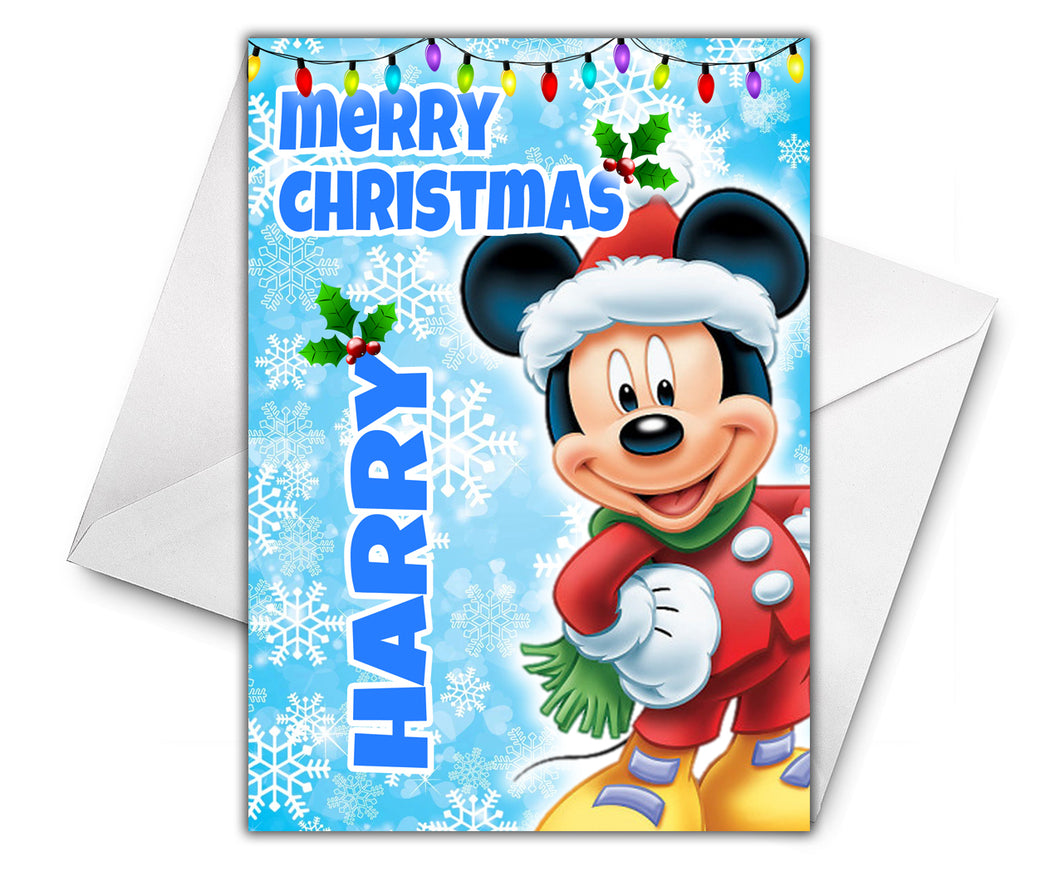 MICKEY MOUSE Personalised Christmas Card - Disney