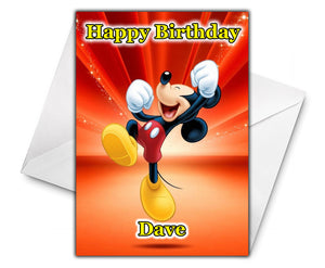 MICKEY MOUSE Personalised Birthday Card - Disney -  D1