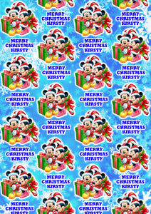 MICKEY & MINNIE MOUSE Personalised Christmas Wrapping Paper - Disney