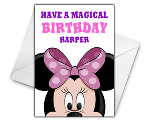 MINNIE MOUSE Personalised Birthday Card - Disney - D2