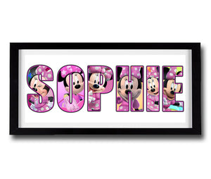 MINNIE MOUSE BOUTIQUE Personalised Name Print - Fully Framed - Disney