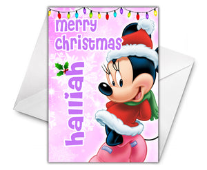 MINNIE MOUSE Personalised Christmas Card - Disney