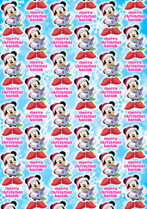 MINNIE MOUSE Personalised Christmas Wrapping Paper D2 - Disney