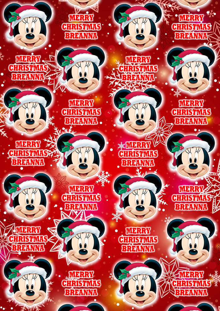 MINNIE MOUSE Personalised Christmas Wrapping Paper - Disney