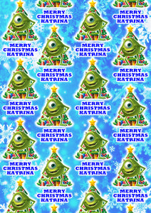 MIKE MONSTERS INC Personalised Christmas Wrapping Paper - Disney