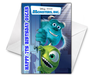 MONSTERS INC Personalised Birthday Card - Disney