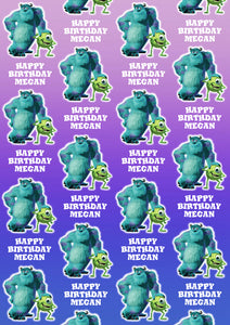 MONSTERS INC Personalised Wrapping Paper - Disney