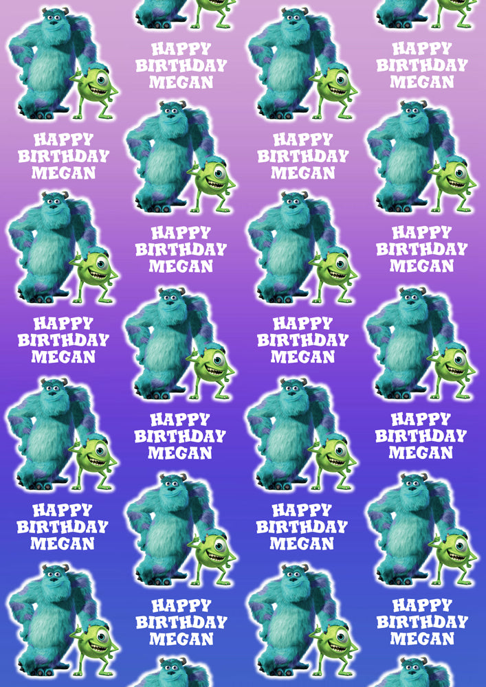 MONSTERS INC Personalised Wrapping Paper - Disney