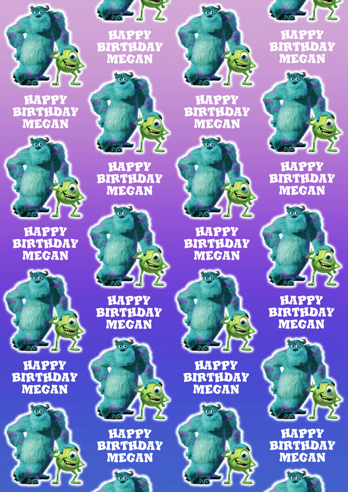 monsters inc wrapping paper MONSTERS INC Personalised Wrapping Paper
