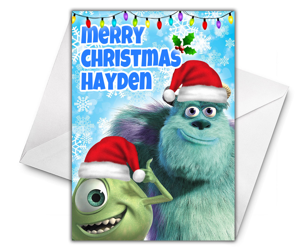 MONSTERS INC Personalised Christmas Card