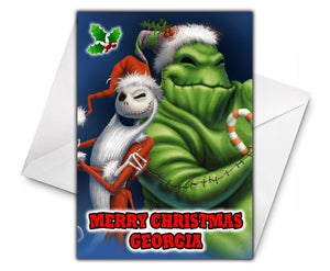 NIGHTMARE BEFORE CHRISTMAS Personalised Christmas Card D2 - Disney