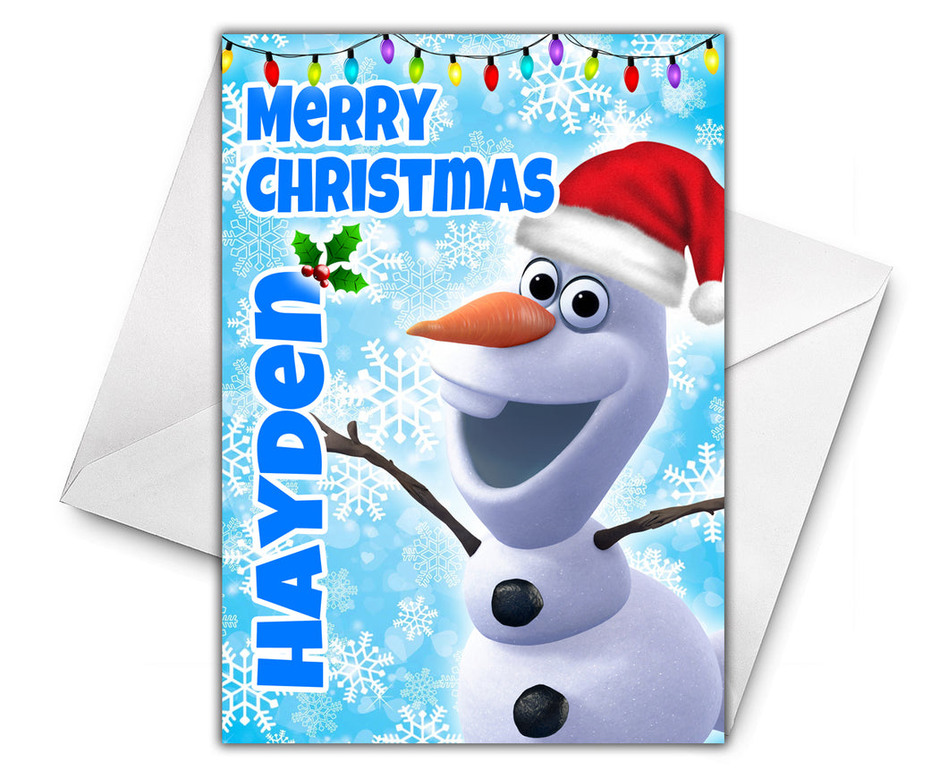 OLAF FROZEN Personalised Christmas Card - Disney