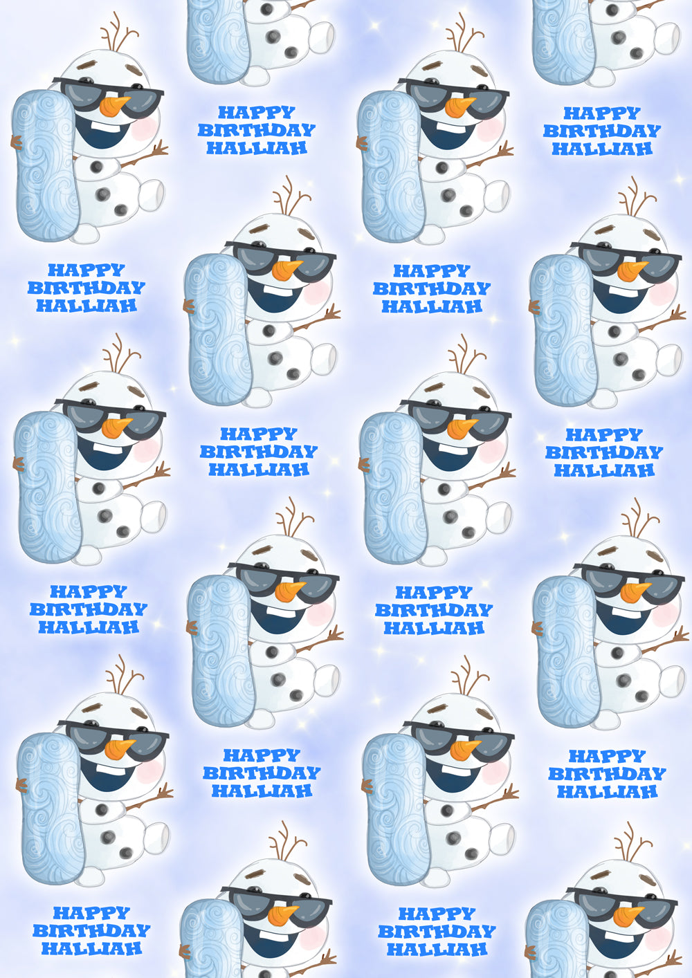 OLAF FROZEN WATERCOLOUR Personalised Wrapping Paper - Disney
