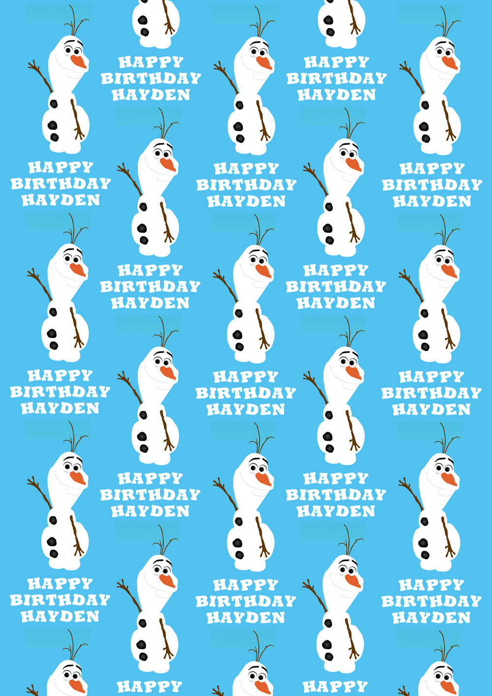 OLAF FROZEN Personalised Wrapping Paper - Disney