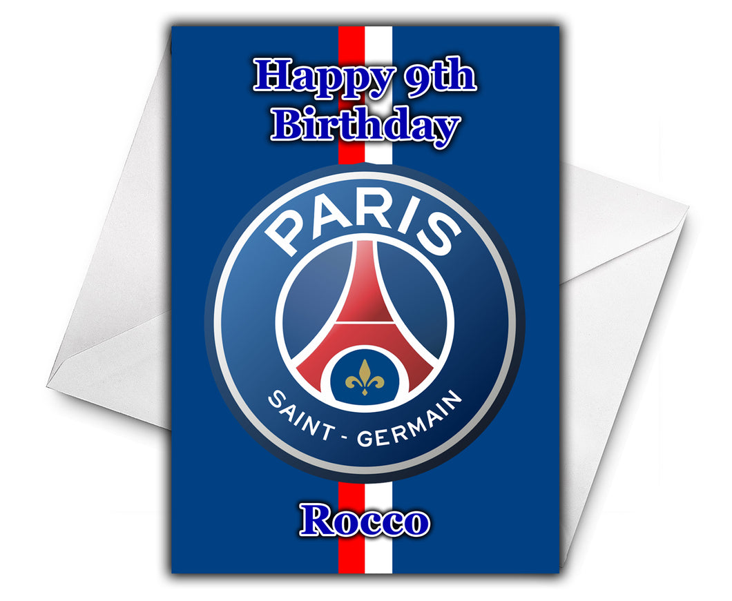 PARIS ST GERMAIN PSG Personalised Birthday Card