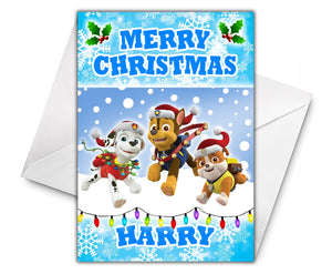 PAW PATROL Personalised Christmas Card - D2