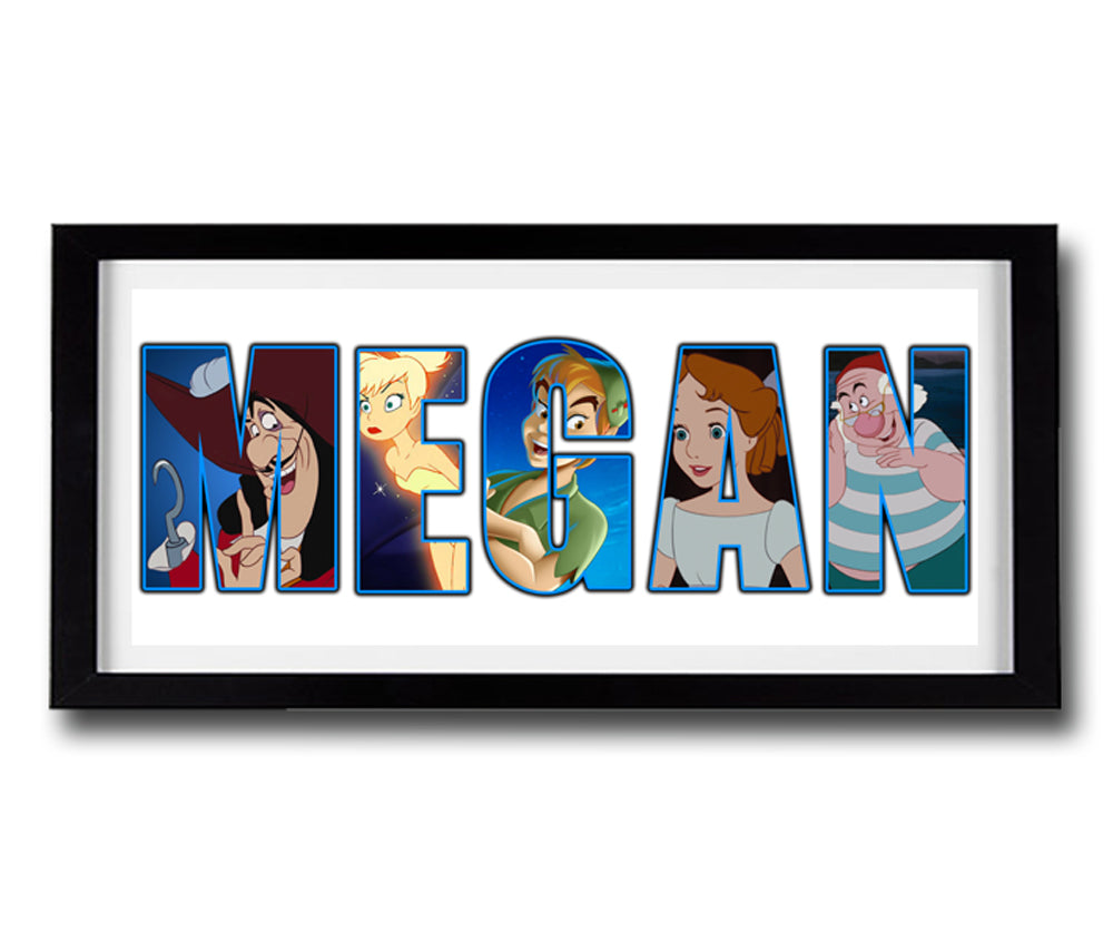 PETER PAN Personalised Name Print - Fully Framed - Disney