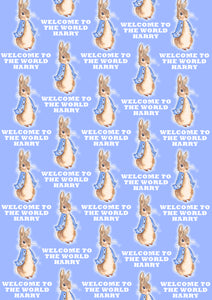 PETER RABBIT Personalised Wrapping Paper - Boy