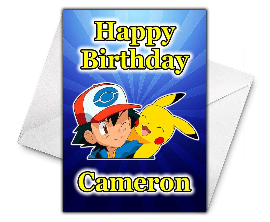 POKEMON Personalised Birthday Card - D2