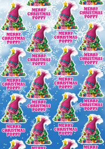 PRINCESS POPPY TROLLS Personalised Christmas Wrapping Paper