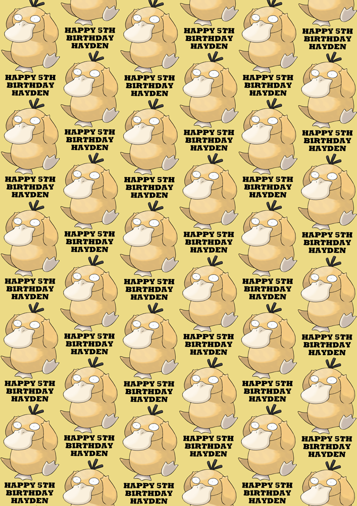 PSYDUCK POKEMON Personalised Wrapping Paper
