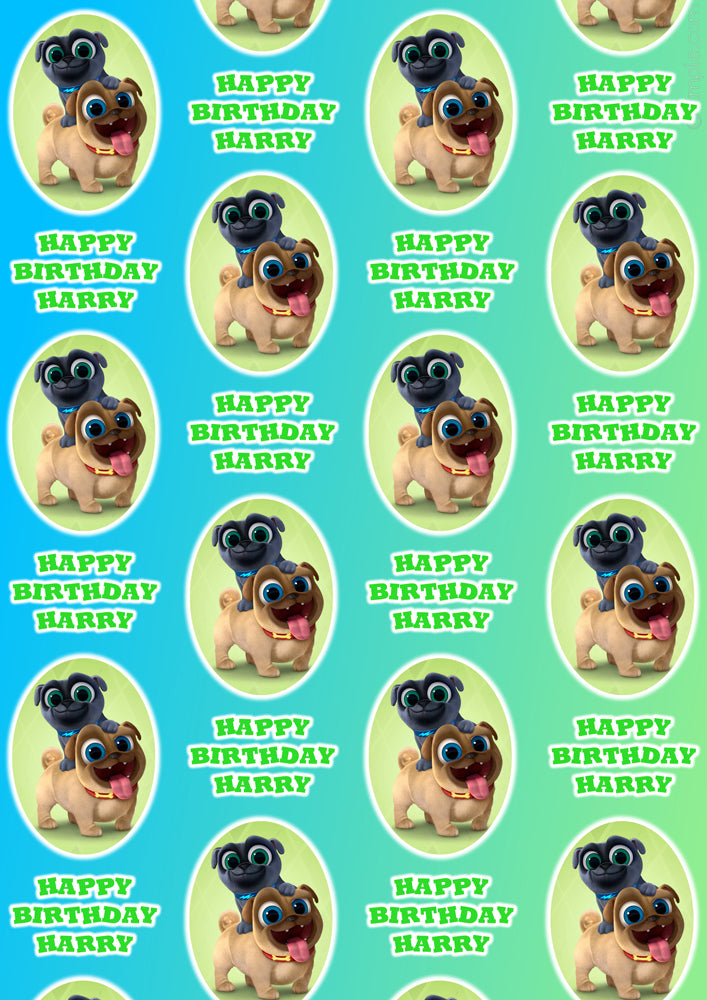 PUPPY DOG PALS Personalised Wrapping Paper - Disney