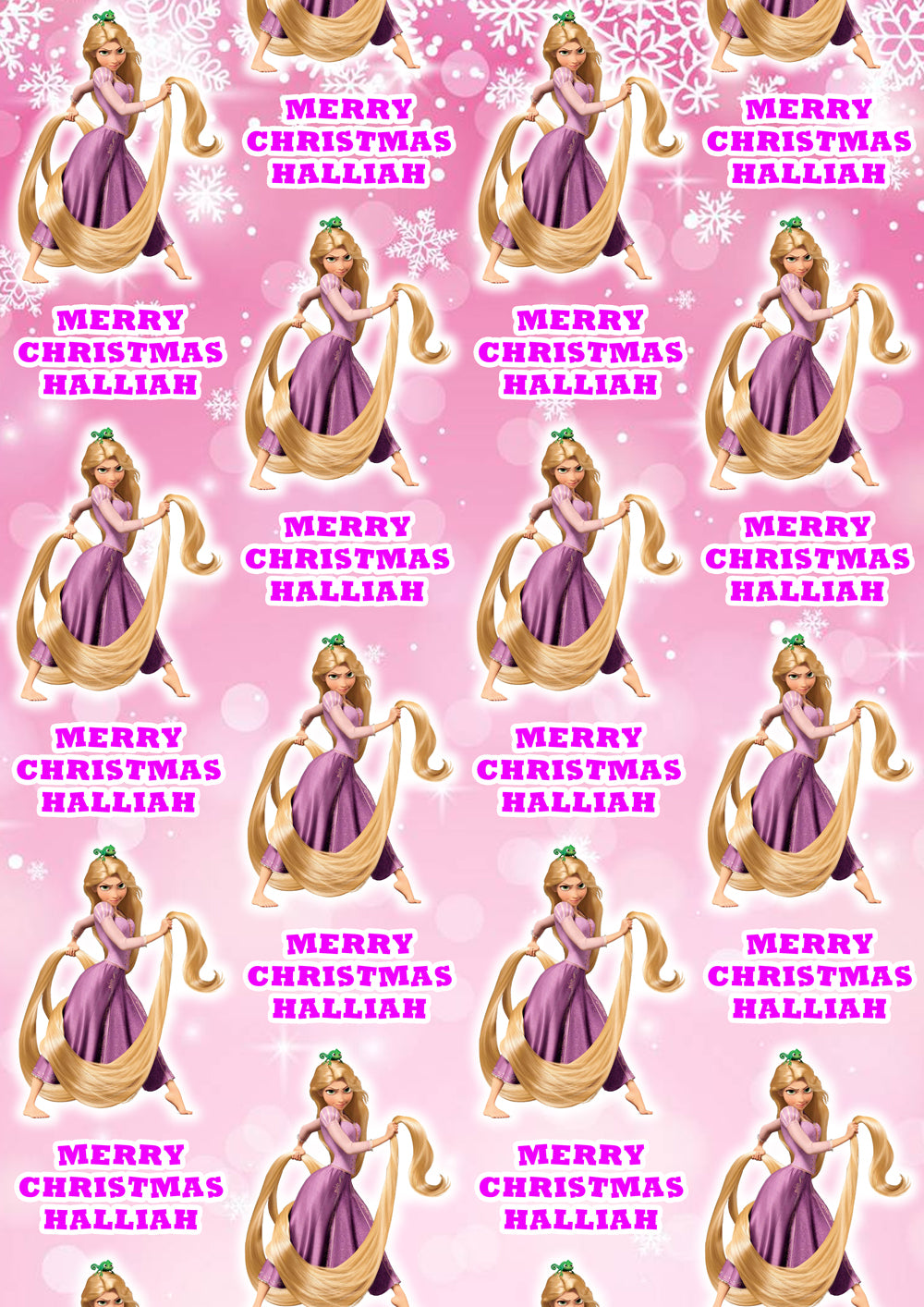 RAPUNZEL TANGLED Personalised Christmas Wrapping Paper D2 - Disney
