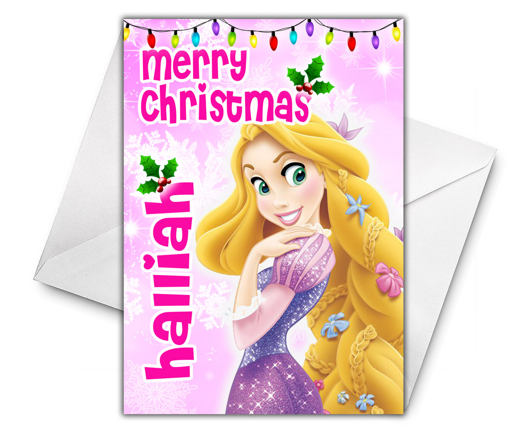 RAPUNZEL TANGLED Personalised Christmas Card - Disney