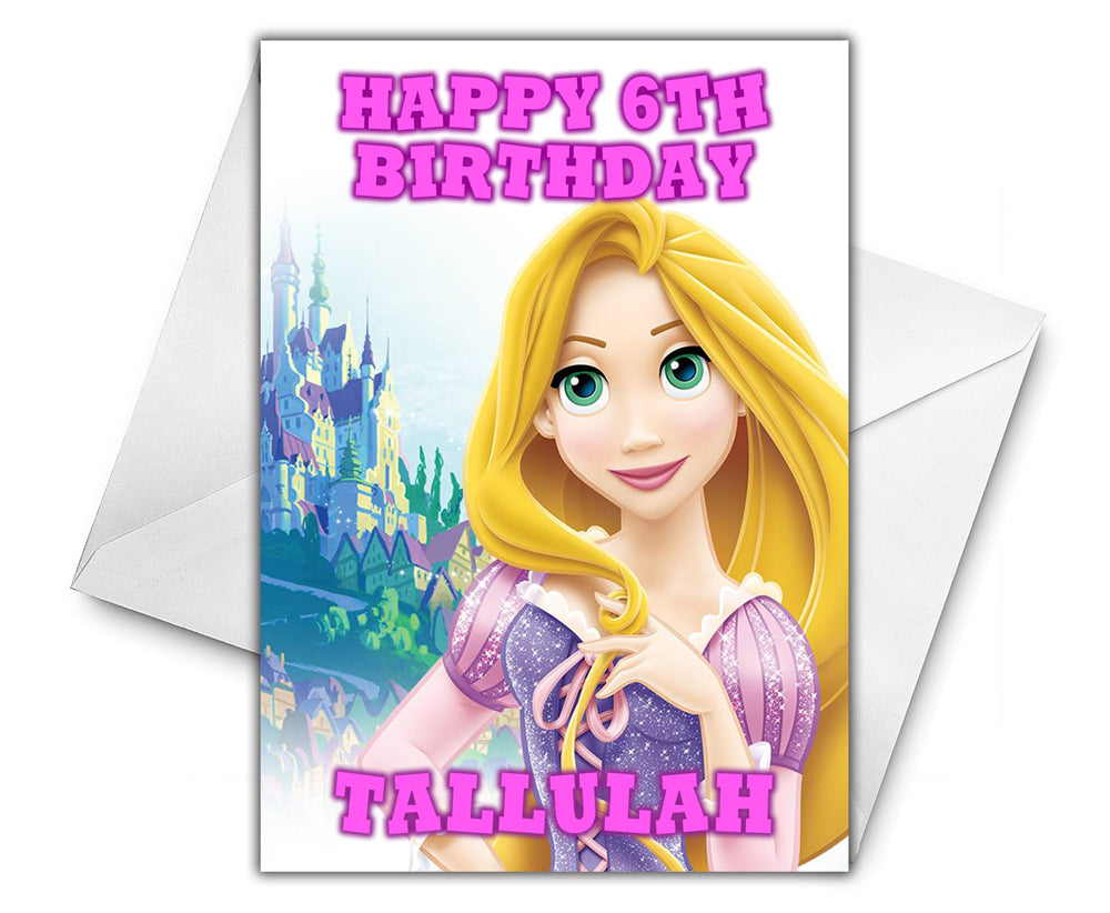RAPUNZEL TANGLED Personalised Birthday Card - Disney