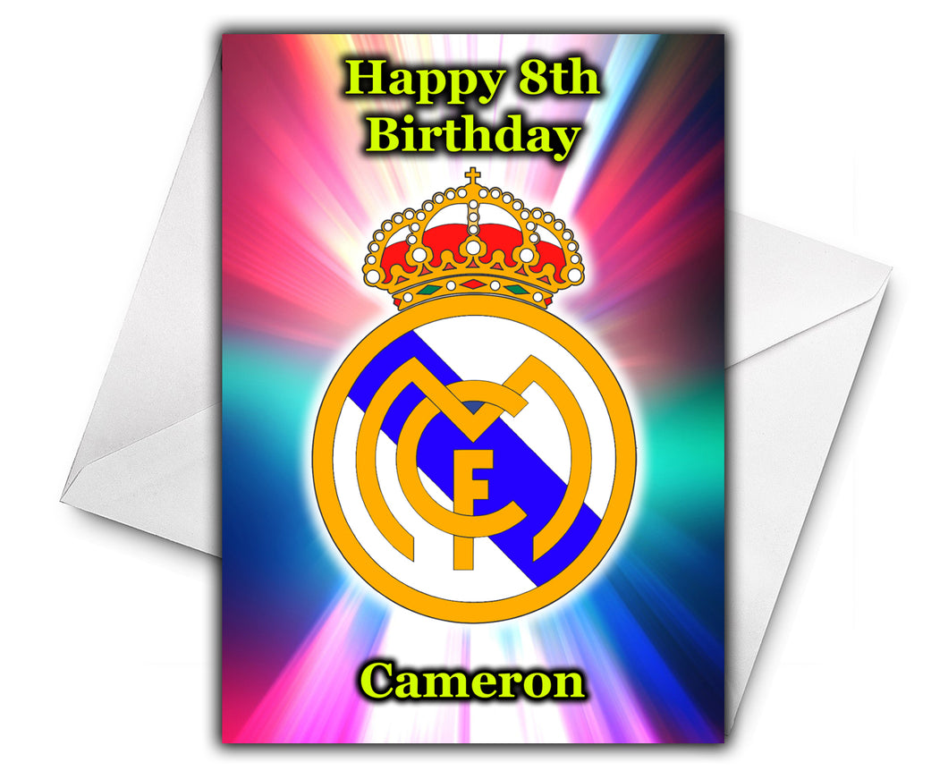 REAL MADRID Personalised Birthday Card
