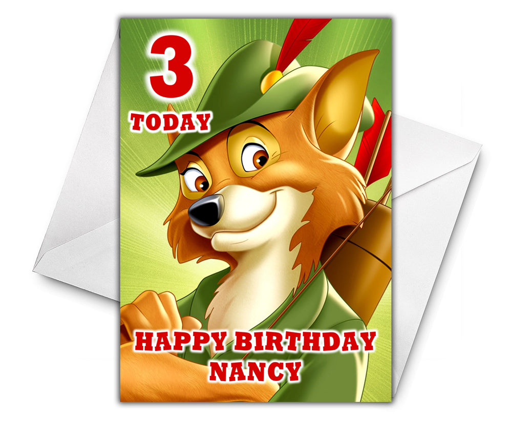 DISNEY ROBIN HOOD Personalised Birthday Card - Disney