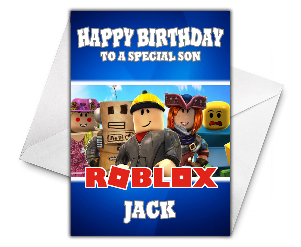 Roblox personalised birthday card video games elephano