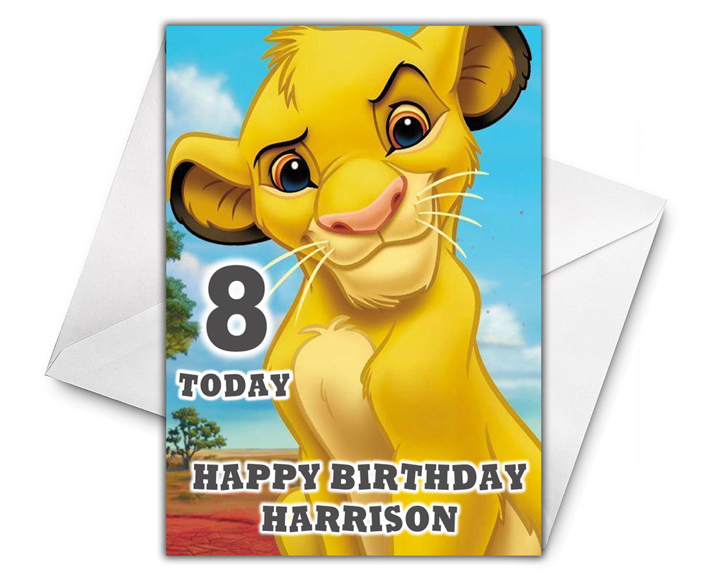 SIMBA LION KING Personalised Birthday Card - Disney