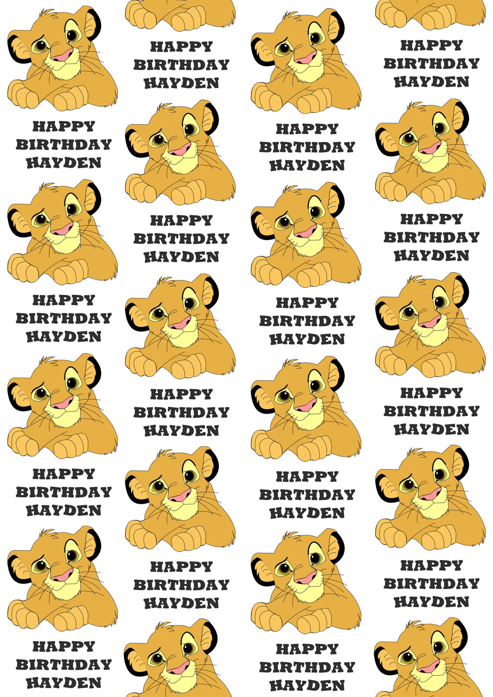 SIMBA LION KING Personalised Wrapping Paper - Disney