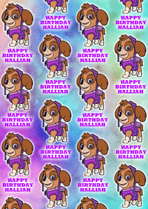 SKYE PAW PATROL Personalised Wrapping Paper D2
