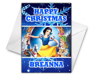 SNOW WHITE Personalised Christmas Card - Disney