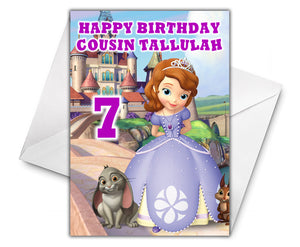 SOFIA THE FIRST - Personalised Birthday Card - Disney